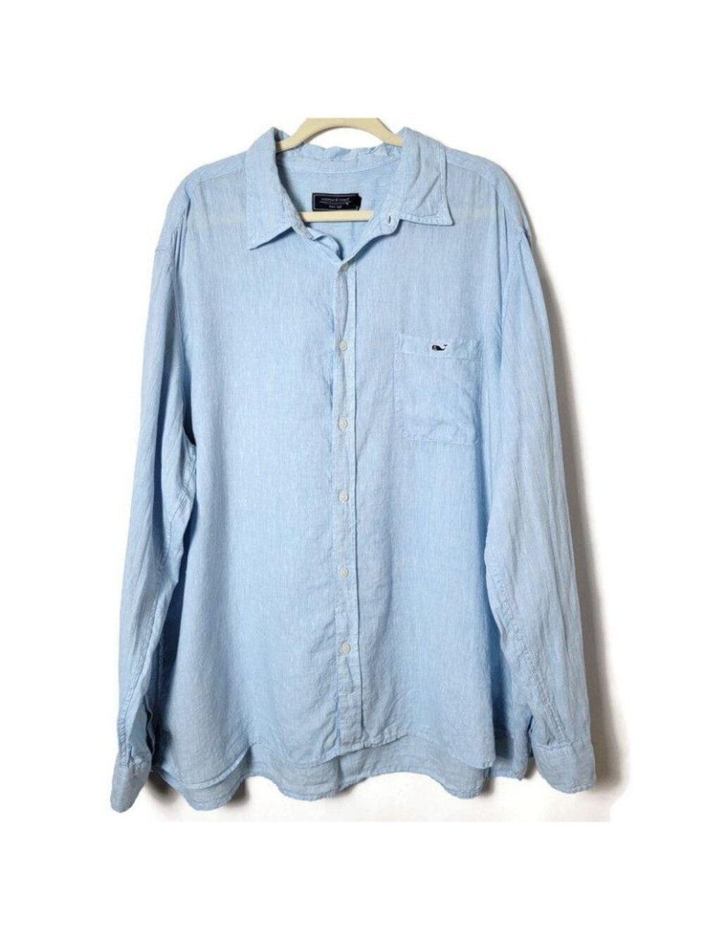 Vineyard Vines Mens Linen Nautical Preppy Long Sleeve Button Down Shirt XXL
